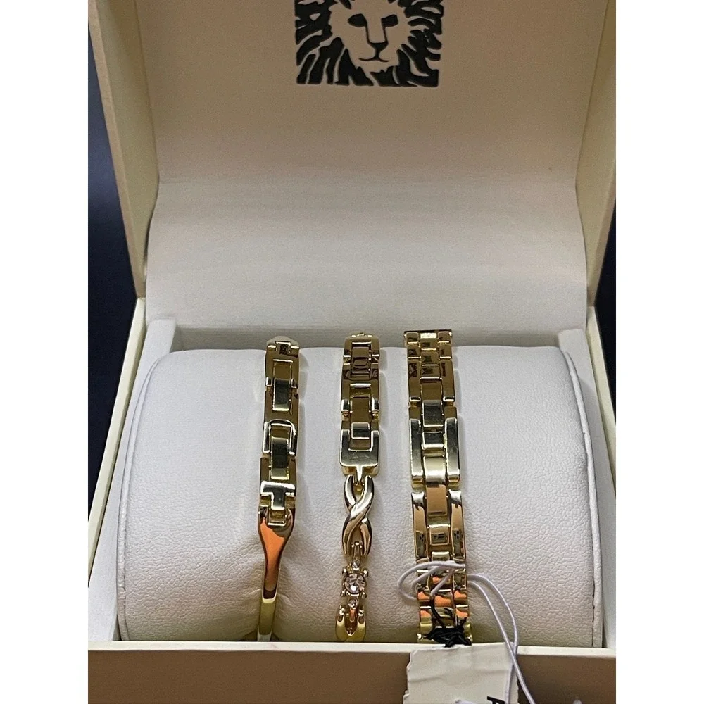 Anne‎ Klein Women's Gold-Tone Premium Crystal Model AK/1868GBST Set